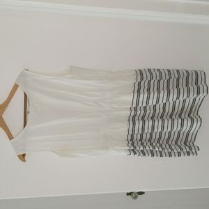 Gap white and blue stripe tank dress with elastic waist size large.